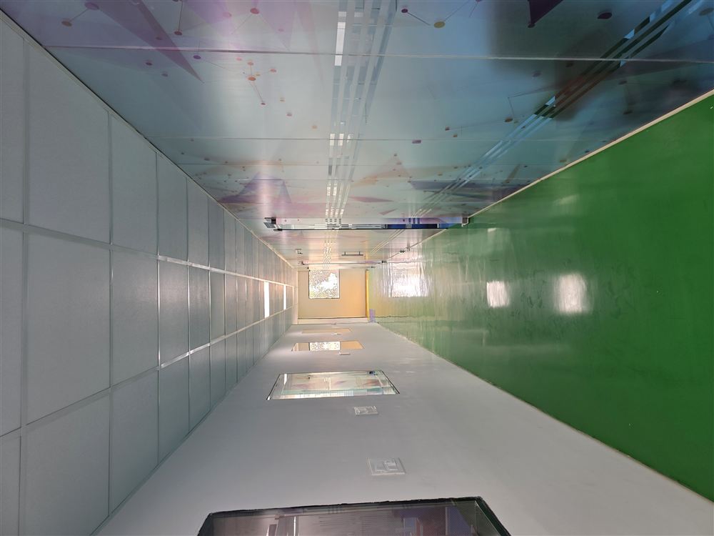 Cleanroom corridor at Theertha Biopharma